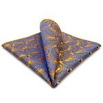 shlax&wing Men's Pocket Square Handkerchief Orange Paisley 12.6"