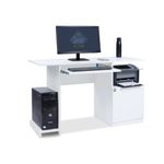 DELITE KOM Glide Engineered Wood Computer Desk for Kids/Adult Use in Home/Study Room/Office, Table with 2 Shelves (Frosty White, 50 x 120 x 75)