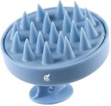 VALKYRIE Scalp Massager Shampoo Brush, Wheat Straw body with Soft Silicon Bristles, Hair Scalp Scrubber, Scalp Exfoliator | Dandruff Removal, Prevents Hair loss for Men & Women (GEL BLUE)