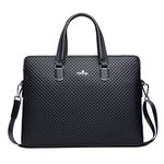 FSD.WG]Business Bag Leather Briefcase Shoulder Laptop Business Bag for Men, Black, Large