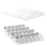 AyeVision Set of 4 Spice Jars Rack Plastic Drawer Organizer Expandable Seasoning Holder Organisation for Kitchen