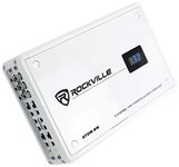 Rockville Atom 8W 3500W 8-Channel Marine/Boat Amplifier with Bluetooth, White, IPX6, Class D, Includes Remote, Advanced DSP, Compact Design - Perfect for Boats, Marine Sound Systems