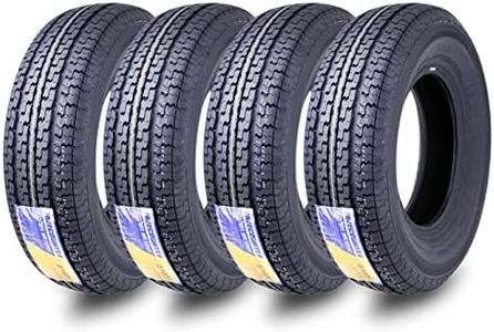 Grand Ride Set 4 FREE COUNTRY Trailer Tires ST225/75R15 10 Ply Load Range E Steel Belted Radial w/Featured Scuff Guard 8mm Tread Depth