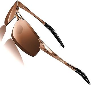 (Coffee Frame/ Tea Lens(Not mirrored)) - ROCKNIGHT Driving Polarised Sunglasses for Men UV Protection Ultra Lightweight Al Mg Golf Fishing Sports Sunglasses