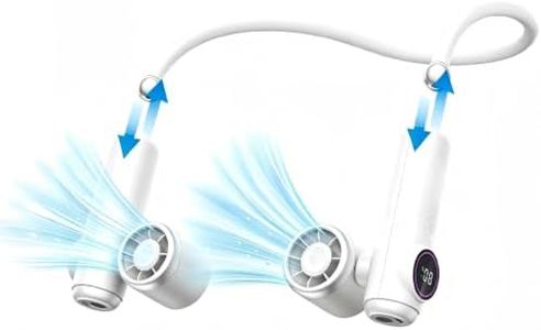 Portable Neck Fan, 5 Speeds Personal Wearable Fan with LED Display, 6000mAh