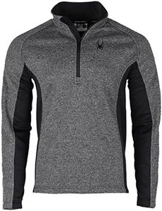 SPYDER Men's 1/4 Zip Outbound Sweater Jacket, Gray/Black, Large