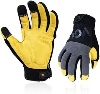 Vgo 1 Pair Safety Work Gloves,Mechanics Gloves,Anti-Vibration Gloves, Multi-purpose Gloves,Medium Duty(Size M,Gray,CA7723)