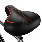 Xmifer Oversized Bike Seat, Comfortable Bike Seat - Universal Replacement Bicycle Saddle - Waterproof Leather Bicycle Seat with Extra Padded Memory Foam - Bicycle Seat for Men/Women