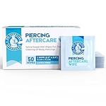 Dr. Piercing Aftercare Wipes - Gentle Wound Wash Saline Solution for Piercings - Keloid Bump Removal Ear Piercing Cleaner - Earring Lip Belly Nose Piercing Bump Treatment - Ear Hole Cleaner (50 Count)