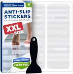 XXL Anti Slip Shower Stickers 12 PCS, Invisible Non-Slip Shower Strips for Adults, Premium Adhesive Bath Tub Stickers (Clear)