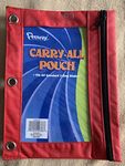 Penway Carry-All Pouch Pencil Case Fits 3 Ring Binders Red 824751 New