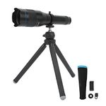 ciciglow Cell Phone Camera Lens Kit, 60x Telephoto Lens, 3.3° Wide Angle, Zoom Lens with Tripod for iPhone Android Phones