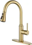 Gold Kitchen Faucet with Sprayer,Single Handle Kitchen Sink Faucet with Pull Out Sprayer, Champagne Bronze,Arofa