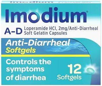 Imodium A-D Diarrhea Relief Softgels with Loperamide HCl, Anti-Diarrheal Medicine to Help Control Symptoms of Diarrhea Due to Acute, Traveler's Diarrhea, HSA/FSA Eligible, 12 ct