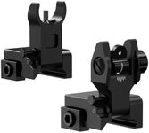 Twod Flip Up Backup Iron Sights Set, Front and Rear Sights for Picatinny Rail