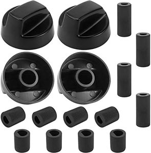 AMI PARTS Black Oven Control Switch Knob with 12 Adapters for Oven/Stove/Range Universal Knobs Wide Application