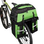 PELLOR 70L Waterproof 3 in 1 MTB Bike Rear Bicycle Pannier Bags Bike Rack Bag with Rain Cover (Green)