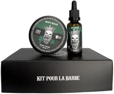 man’s beard – Coffret pour la Barbe – Huile de barbe 30 ml et Baume à barbe 90 ml parfumé Sapin – Barbe et moustache - Ingrédients d’Origine Naturelle - 100% Fabriqué en France