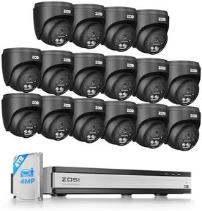 ZOSI C220 16CH 4K 8MP PoE Home Security Camera System, 16 Channel 4K NVR with 4TB HDD for 24/7 Record, 16 x 4MP(1440p) 2.5K QHD Dome IP Cameras Outdoor Indoor, Smart AI Human Detection, Two-Way Audio