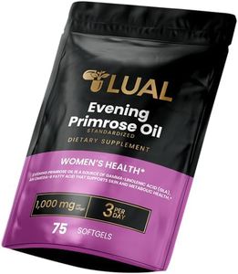 Women's Health Evening Primrose Oil Softgels | Omega-6 Fatty Acid for Women's Health | Lual Evening Primrose Oil Capsules 1000mg 75 Count