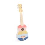 Just Bee Kids Wooden Guitar with 6 Rainbow-ended strings | Boys & Girls 3+ Years | Plastic-Free Musical Toy | Pastel Colours | Toddlers Children Kids Gifts