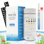 100pcs 7 in 1 Aquarium Test Strips Kit - pH/Nitrite/Nitrate/Chlorine/Carbonate/Total Alkalinity/Hardness (Thermometer and Test Tube) for Freshwater Fish Tank, Fish Pond, Aquarium (7 in 1 Test Strips)