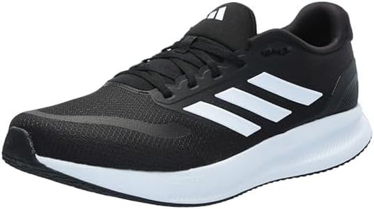 adidas Men's Run Falcon 5 Sneaker, Black/White/Black, 11