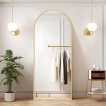 KOCUUY Arched Full Length Mirror, 71"x 26" Large Arched Floor Mirror with Stand, Gold Arched Wall Mirror,Aluminum Alloy Frame Dressing Mirrors, Full Length Body Mirror for Bedroom Living Room