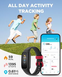 BIGGERFIVE Kids Fitness Tracker – Black Activity Watch