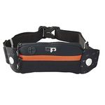 Ultimate Performance Titan Runners Waist Pack Classic Two Pocket Design Neoprene Full Adjustable Belt Reflective Phone Port for Headphone Cables Orange