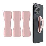 kwmobile Finger Holders For Smartphones - Set of 3 Self Adhesive Elasticated Finger Holder Straps for Phones - Rose Gold