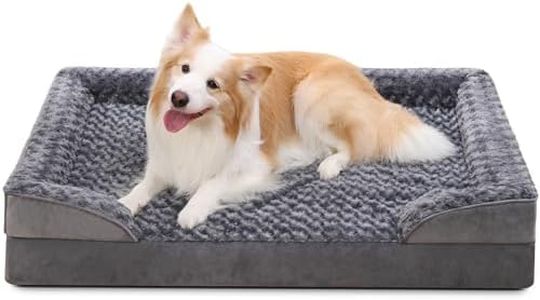 KSIIA Cama Perro Mediano, 91x68x16cm, Colchon Perro Lavable y Desenfundable, Fondo Antideslizante, Cama Ortopedica para Perros, Sofá para Perros de Espuma con Memoria, Gris, L-Plus
