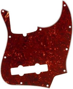 Musiclily Pro 5-String 10-Hole Contemporary J Bass Pickguard for Fender American Jazz Bass, 4Ply Vintage Tortoise