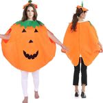 Halloween Pumpkin Costume for Adult, 86CM Unisex Cute Halloween Pumpkin Party Costumes Clothes, Large Halloween Fancy Dress Funny Cosplay Outfit with Pumpkin Hat for Teens, Women, Men, Ghost Festival