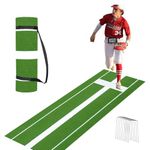 Softball Pitching Mat 10'x 3' Softball Pitching Rubber, Mound for Pitchers Indoor Outdoor Pitching Practice by Softball Pitchers, Antifade Antislip Pitch, Anti-Slip Spikes 8pcs (Green)