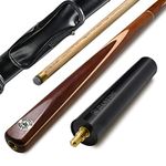 AONETIGER 3 Piece Pool Cue 145 cm 10 mm Tip Professional Snooker Cue with Extensions and 3/4 Tube/Hard Case Choose, Brown Option 2 (Tail & Mini Butt & Bag)