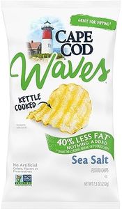 Cape Cod Potato Chips, Wavy Cut Less Fat Sea Salt Kettle Chips, 7.5 Oz