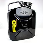 FRO Systems 5 litre metal jerry can fuel can, MX, ATV fuel can with direct locking top, anti corrosion coating inside. 100% steel 5L Green (Black Steel 5L)