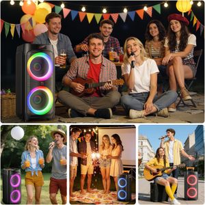 JYX 8-Inch Karaoke Machine with 2 Microphones – Portable Speaker System