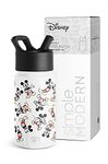 Simple Modern Disney Mickey Mouse Kids Water Bottle with Straw Lid | Reusable Insulated Stainless Steel Cup for Boys, School | Summit Collection | 14oz, Mickey Mouse Retro