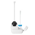 OXO Toilet Brush & Plunger Combo, Natural rubber, White