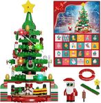 ZIQILIGHTING Christmas Advent Calendar Building Kit, 24 Days Countdown Advent Calendar Playset with Christmas Tree and Santa, Display Christmas for Collectors Teens and Adults（434PCS）