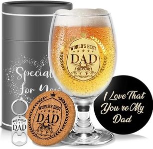 Yalucky Personalised Gifts Dad Beer Glasses Presents for Dad Gifts from Daughter Son Father's Day Daddy Gifts Christmas Birthday Gifts for Men Dad Birthday Gifts Mens Gift Set