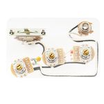 Musiclily Pro Electric Guitar Auto-Split Pre-wired Wiring Harness Prewired Kit for American Style Strat HSS with 5-Way Switch and 3A250K Pots, Nickel Jack