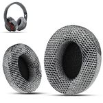 Krone Kalpasmos Replacement Ear Cushions for Beats Studio 3 Wireless, also fit Beats Studio 2 & 3 Wired/Wireless, Models B0501/B0500, crafted from Protein Leather & Memory Foam, Grey Patterned Design.