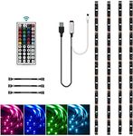 HOUHUI LED Strip Lights 2m, 4pcs 0.5m RGB LED Lights for 43-65 Inch TV LED Backlight, Color Changing Strip Lights with Remote, USB LED Light Strip Bias Lighting for PC Monitor Mirror Cabinet