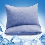 Marchpower Cooling Pillow Cases, 2 Pack Japanese Arc-chill Q-MAX 0.43 Cooling Fiber Cool Pillowcases, Breathable Cool Pillow Covers with Double-Sided Design Skin-Friendly Anti-Static - 50X75cm, Blue