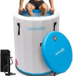 SereneLife Inflatable Cold Plunge Tub Ice Bath, 85 Gal One Person Ice Bath Tub with Lid, Drop Stitch PVC, Double Layer Seals, Heavy Duty Cold Plunge for Athletes