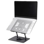 BELLE VOUS Adjustable Laptop Stand for Desk - 360° Rotating Base, Foldable Laptop Riser with Cooling Pads - Ergonomic Portable & Compatible with all Laptop/Notebook Holder - (11-17.3 inches) - Black