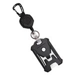 Xnourney Retractable Badge Holders, Tactical ID Card Holder, Durable 31.5” Retractable Badge Reel Key Chain. 9oz Retraction Heavy Duty Retractable Keychain (Black)